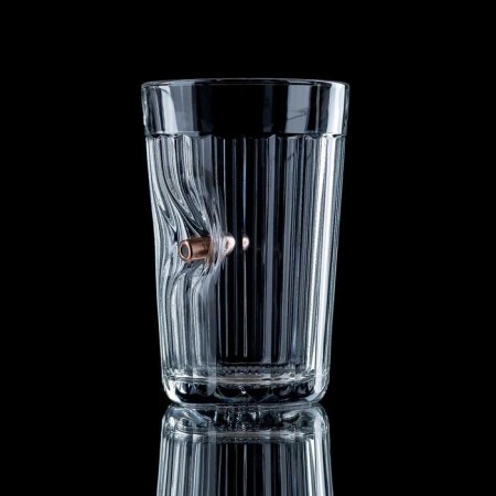 A glass "impenetrable. Battle stock", with a bullet, faceted, 250 ml-2