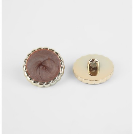 A set of buttons on the leg, d = 21.5 mm, 5 pcs, brown/gold color-2