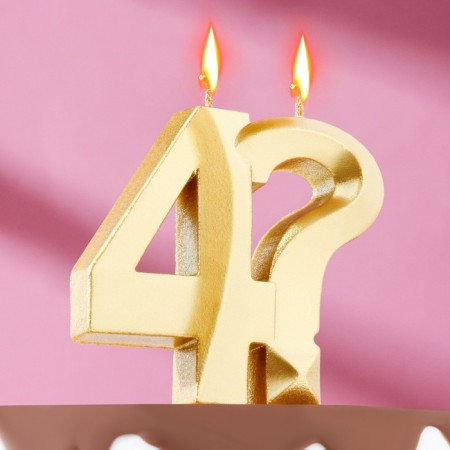 Candle in the Cake "Fine", number 4?, Golden metallic, 6.5 cm