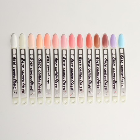 Camouflage base for nails, 3 phase, 8ml, LED/UV, Milk color (020)-12