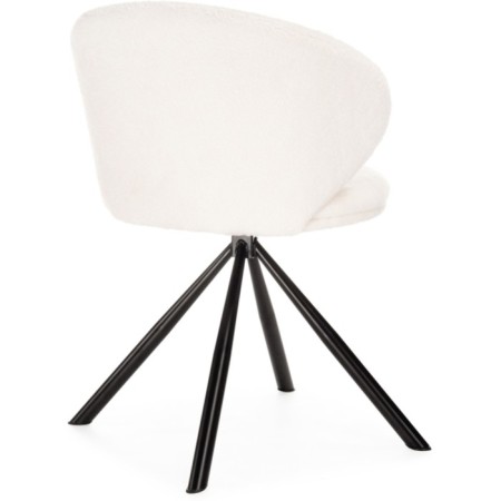 Solomon stool on the Solomon Metal Carcass, Metal/Building Fabric, Black/White 67x67x80 cm-4