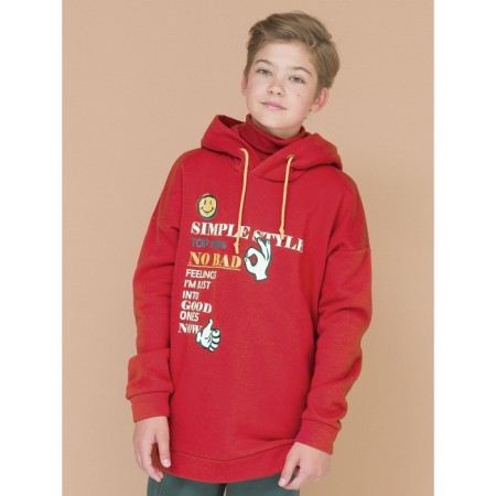 Sweatshirt for boys, height 134 cm, red color