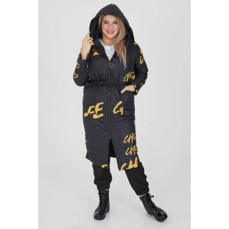Female coat, size 64, yellow color-2