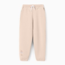Брюки для девочки MINAKU: Exclusive print, цвет бежевый, Oversize рост 116 см