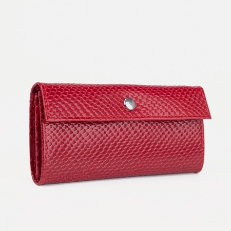 Women's wallet on the button, red color