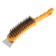 Metallic manual tundra brush, with a spatula, plastic handle, 6-row