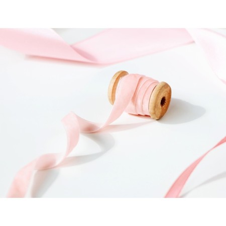 Velvet tape, 10 mm, 18 ± 1 m, pink color No. 08-3