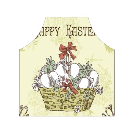Apron kitchen with a photo print "Vintage Easter postcard", adjustable, size OS-2