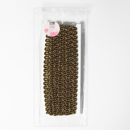 Decorative braid “Wave”, 10 mm, 10 ± 1 m, gold/black color-2