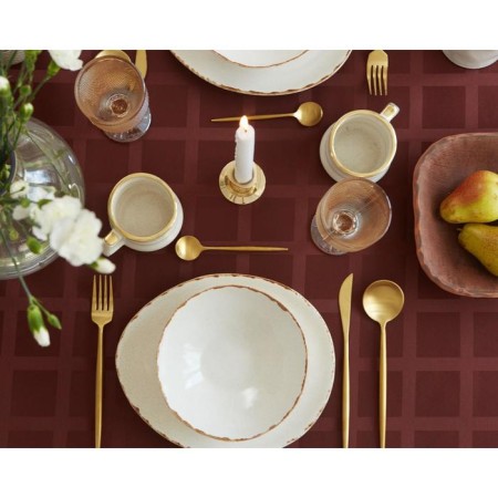 Great tablecloth GEOMETRY 150*220 +/- 3cm, central chocolate, pl. 192 g/m2, hl with VGMO-9