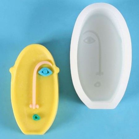 Mold Silicon "Abstraction - Oval Face" 11.5x6.6x3.2 cm