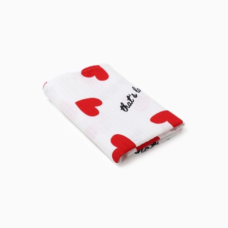 Facial towel "Hearts" 45x90 cm, 100% HL, waffle leaf-1