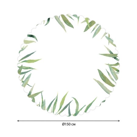 The tablecloth "Watercolor tropical foliage", round, Saten, d = 150 cm-1