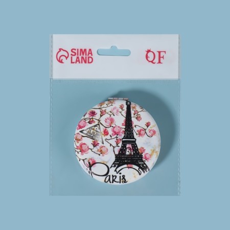 Folding mirror "Paris", D 7.5 cm, with an increase, artificial leather, Mix drawing-7