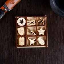 Set for creativity on February 23 (3x3), 11.5x11.5 cm; 2.0x3.0 cm.