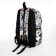 School backpack of textiles with a zipper, 3 pockets, white/multi -colored color