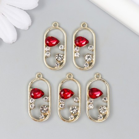 Decor for creativity metal, plastic "oval with grenade" gold 0.5x1.3x2.7 cm-2