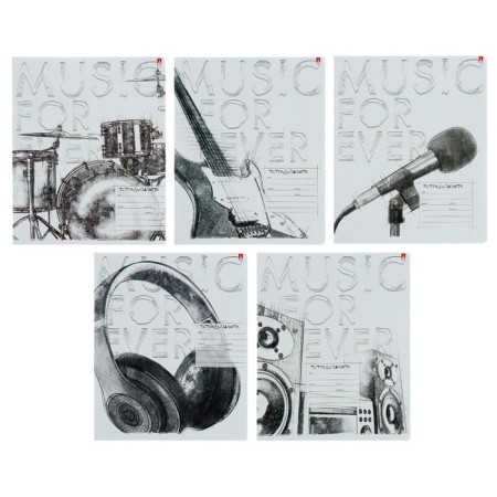 Notebook 24 sheets in the line "Music. Black & White", cover coated paper, VD-smies, mix