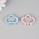 Carabiner Metal, plastic with rings "Cloud with rhinestones" set 2 pcs 2.4x3 cm