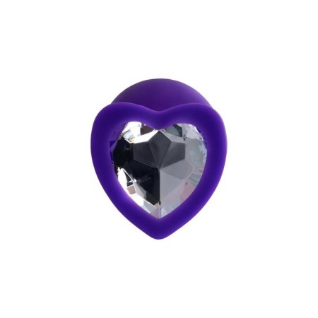 Anal plug Diamond Heart, silicone, purple color, 8 cm, d = 3 cm-2