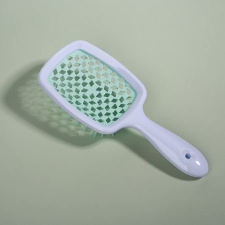 The comb massage, wide, ventilated, 8.5 × 20.5 cm, PVC box, white/turquoise color-6