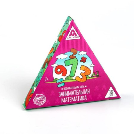 Board game "Entertaining Mathematics", 36 cards, 7+-5