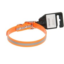 Biotan collar with a reflective strip, 26-35 x 1.5 cm, orange