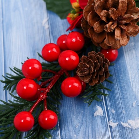 Decor "Winter Charm" berries Berry Blue Flower, 30 cm-1
