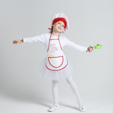 Carnival set "Cooking with dishes", apron, cap, dishes, p. 32-36, height 122-134 cm
