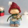 Souvenir Polystone "Boy in a red cap with a deer in his hands" 10x8.5x16 cm