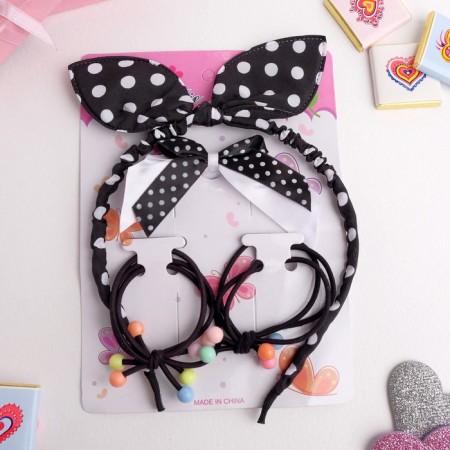 Solokha hair set (rim, 2 elastic bands, clamp) Funny peas-1