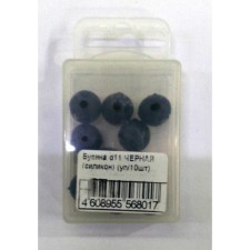 Bead, box, silicone, d = 11 mm, 10 pcs, black color