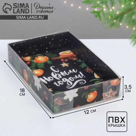 Box for confectionery "New Year", 17 x 12 x 3 cm, New Year