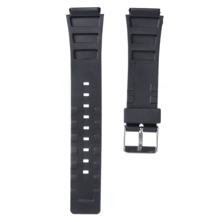 18 mm watch strap, silicone, l-21 cm, black-2