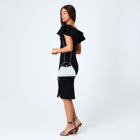 Female bag on farmar, silver color-6