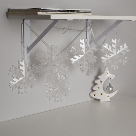Garland “thread” 2 m with nozzles “Matova Snowflake”, IP20, transparent thread, 36 LED, glow warm white, 220 V-2