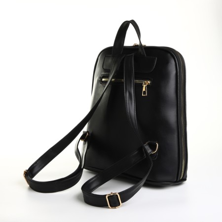 City backpack on a zipper, black color-1
