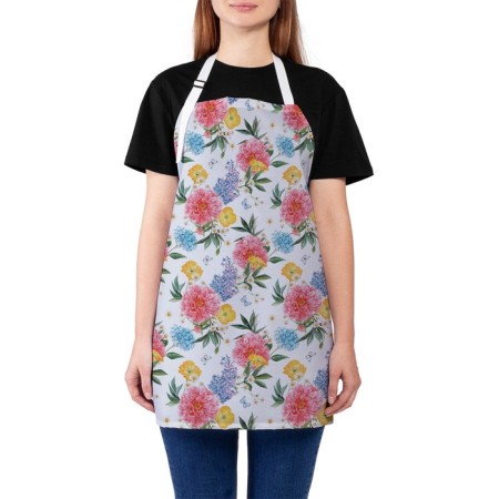 Apron kitchen with a photo print "Flower panel", adjustable, size OS