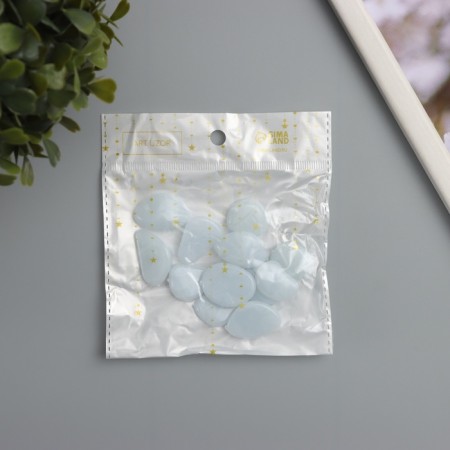 Decor for creativity plastic shines in the dark "white pebbles" set 12 pcs-3