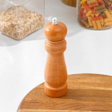 Mill for Dolyan's spices, 17 × 4.5 cm, metallic mechanism, color light wood