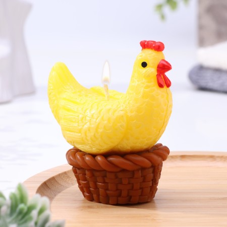 Decorative candle "Chicken in a basket"