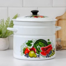 Cylindrical pan, 10 l, enameled cover, induction, sample mix