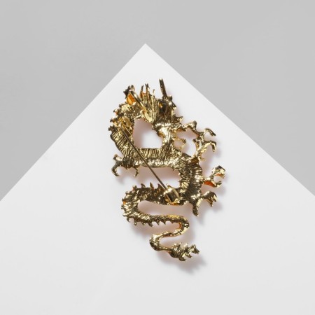 Brooch "Fiery Dragon", Golden Color-1