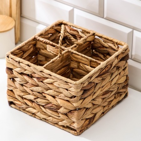 Basket for serving the renal "reed", 20 × 20 × 14 cm, from straw-3