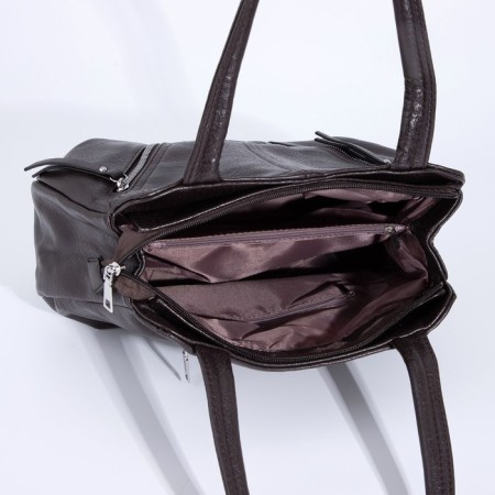 Bag-tout on lightning, brown color-4