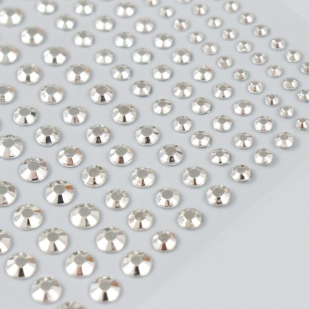 Sticker of rhinestones plastic "various diameters" mix gold/silver 10.5x16 cm-3