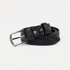 Children's belt, width 3 cm, screw, buckle metal, black color