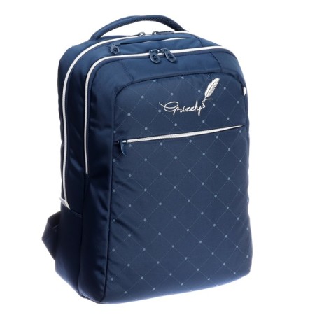 Youth backpack 40 x 28 x 16 cm, Grizzly, ergonomic back, laptop compartment, blue-1