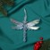 Christmas tree decoration "Dragonfly" 10x13 cm, purple overflow