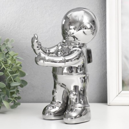 Souvenir ceramic stand for the glass "Cosmonaut" silver 10x14x22 cm-4